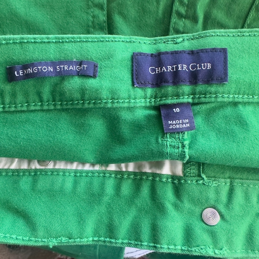 Charter Club NEVER WORN Bright Green Straight Leg Jeans Size 10 - Picture 4 of 6